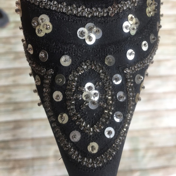 SZ 9 Bedazzled Heeled Mules - Picture 2 of 5